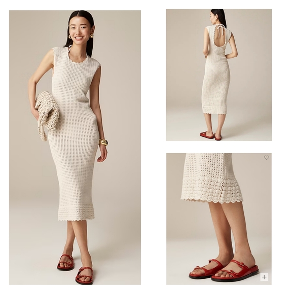 J. Crew Crochet Open Back Midi NWOT - Picture 3 of 9